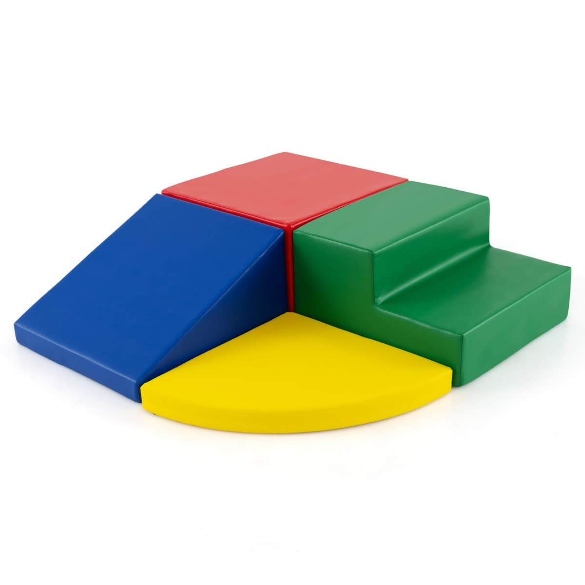 CostwayEnsemble de Blocs en Mousse pour Grimper et Ramper pour Bébé Ensemble de Blocs de Construction Doux pour le Développement des Enfants Coloré