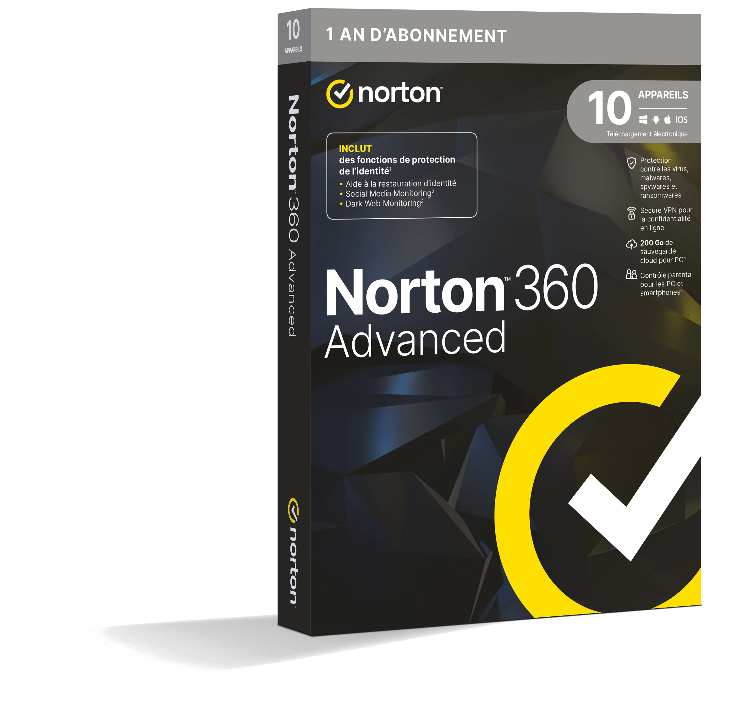 Norton 360 Advanced 2026 | 10 Appareils | 1 An | Téléchargement
