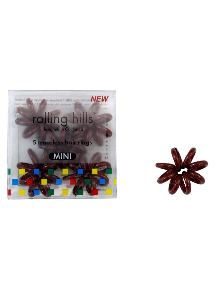 Mini élastiques cheveux sans traces Rolling Hills 5 - Une solution discrète et efficace - Couleur : Marron