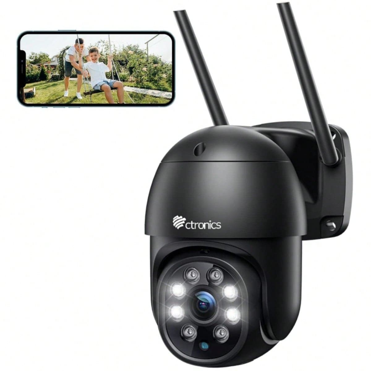 ctronics Caméra de Surveillance WiFi Extérieure PTZ Caméra IP 360° Détection de Mouvements Humaine Suivi Automatique Audio Bidirectionnel Vision