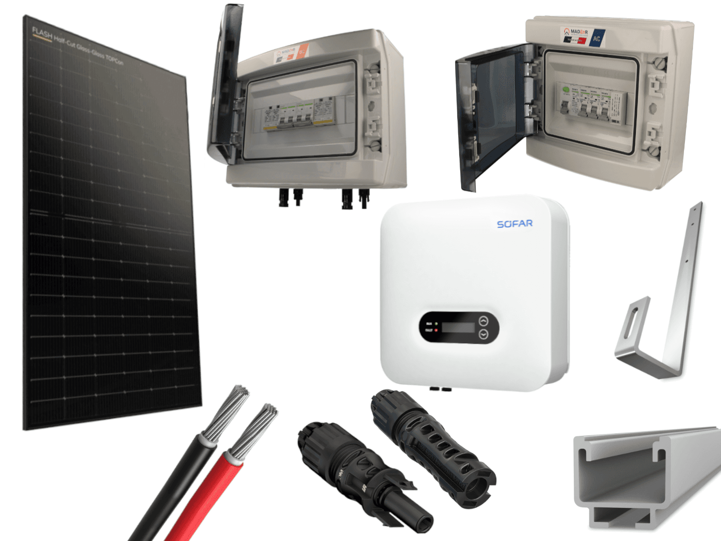 Kit 10 panneaux photovoltaïque pour ardoise onduleur centralisé 5000Wc