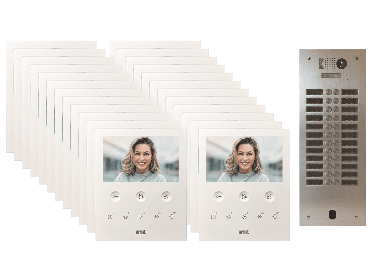 Kit visiophone 2 rangées avec 24 écrans URMET Collectif